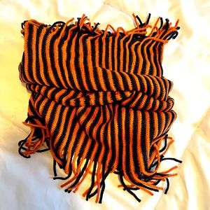 Blue and Orange funnel scarf